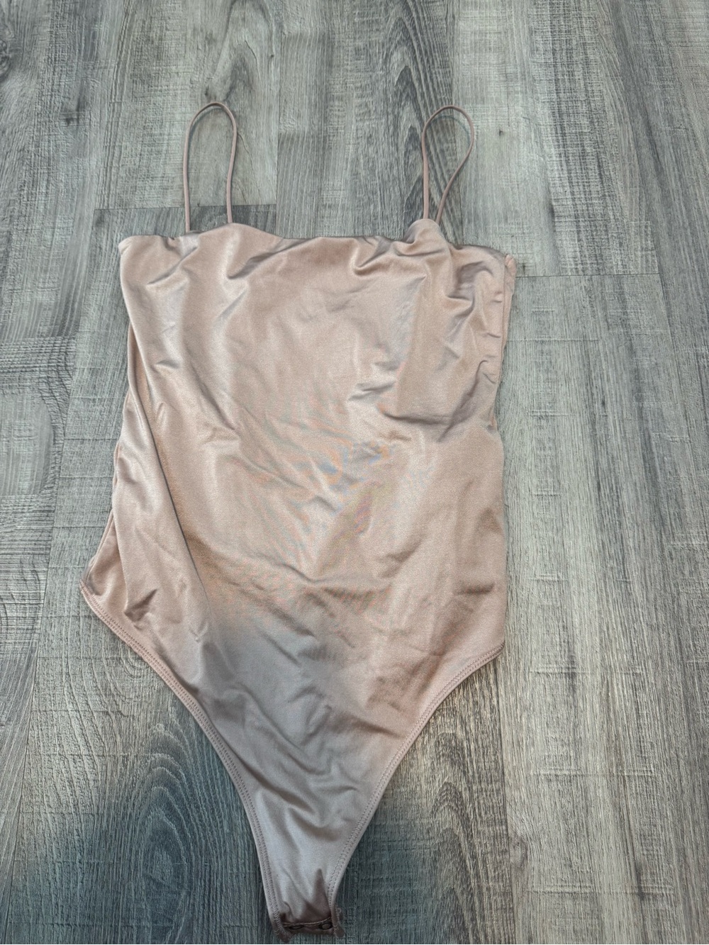 Abercrombie & Fitch Blush Satin-Look Spaghetti Strap Bodysuit